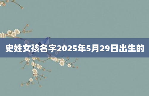 史姓女孩名字2025年5月29日出生的