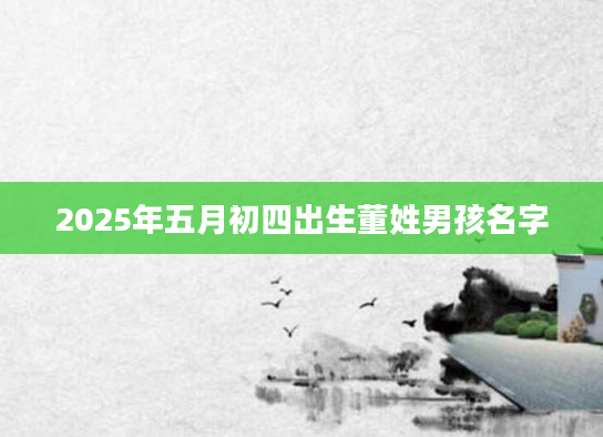 2025年五月初四出生董姓男孩名字