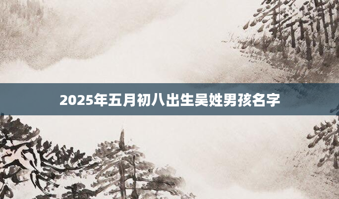 2025年五月初八出生吴姓男孩名字