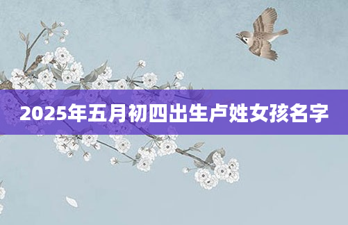 2025年五月初四出生卢姓女孩名字