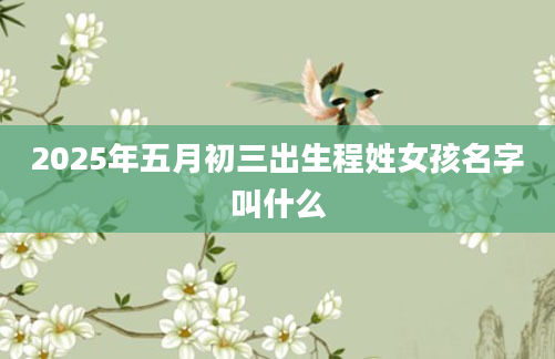 2025年五月初三出生程姓女孩名字叫什么