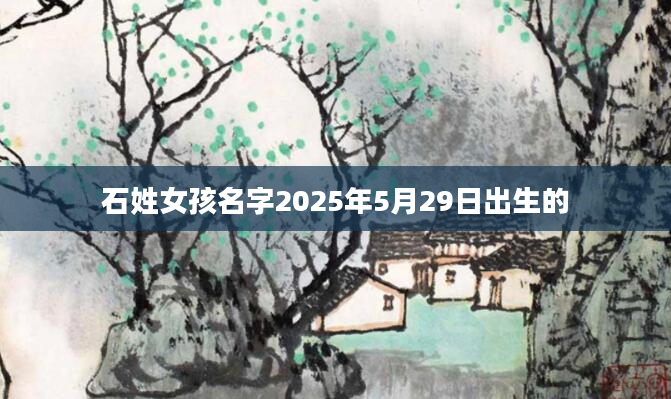 石姓女孩名字2025年5月29日出生的