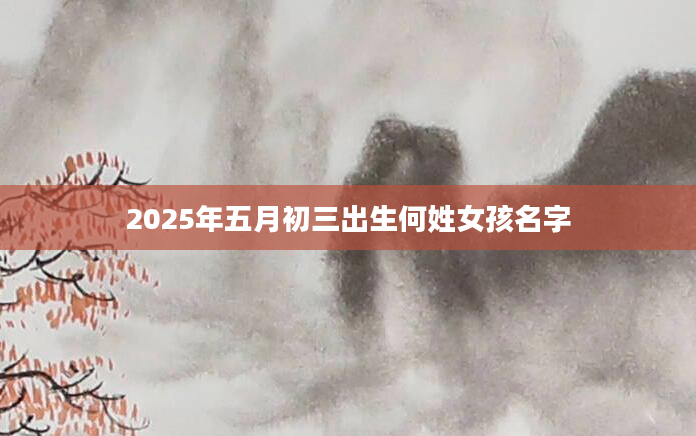 2025年五月初三出生何姓女孩名字