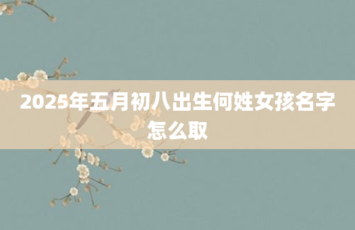 2025年五月初八出生何姓女孩名字怎么取