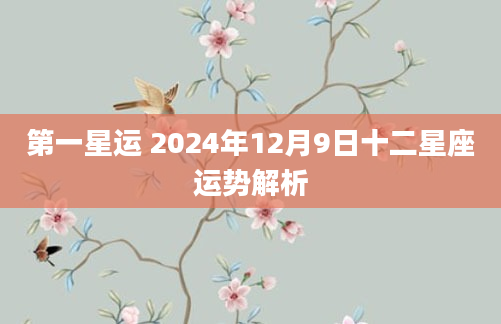 第一星运 2024年12月9日十二星座运势解析