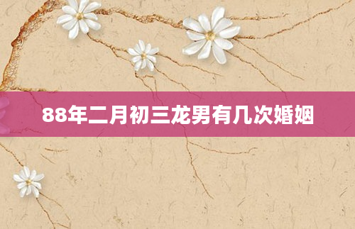 88年二月初三龙男有几次婚姻