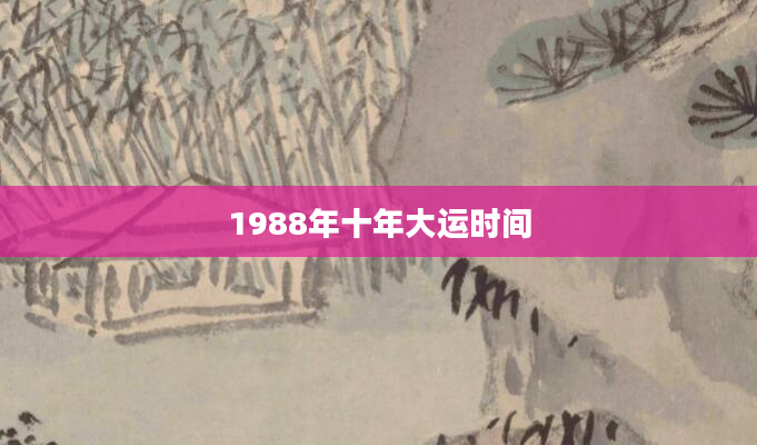 1988年十年大运时间