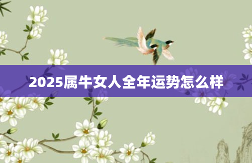 2025属牛女人全年运势怎么样