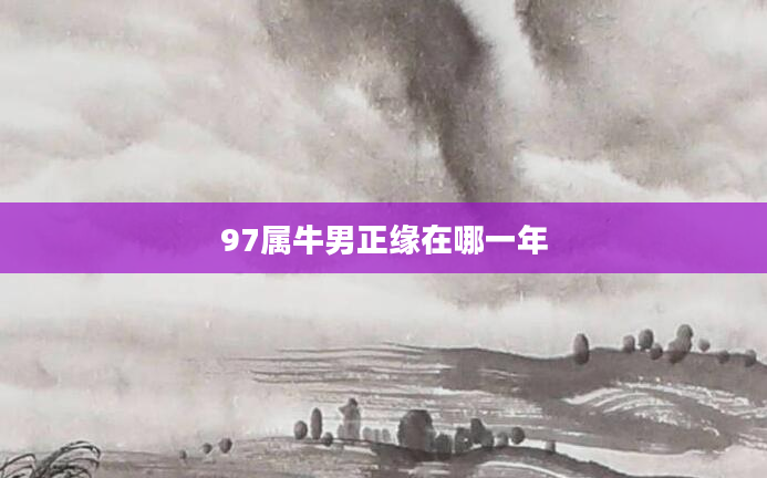 97属牛男正缘在哪一年