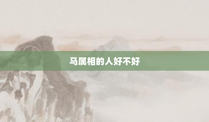 马属相的人好不好