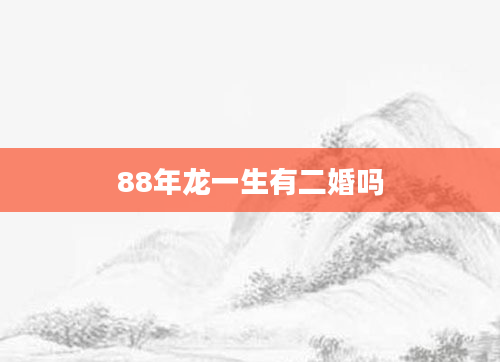 88年龙一生有二婚吗