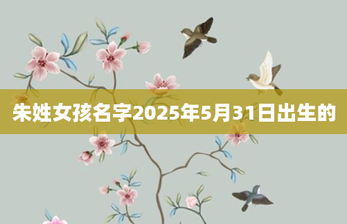 朱姓女孩名字2025年5月31日出生的