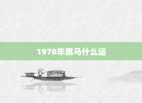 1978年属马什么运