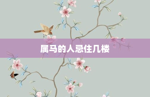 属马的人忌住几楼