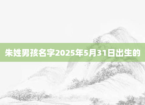 朱姓男孩名字2025年5月31日出生的