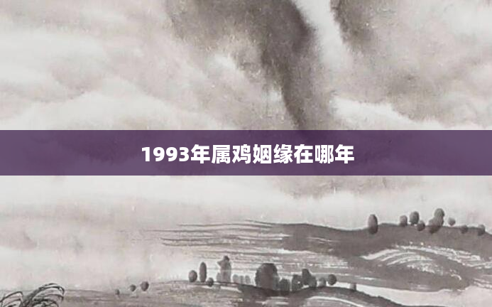 1993年属鸡姻缘在哪年