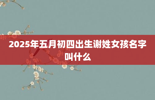 2025年五月初四出生谢姓女孩名字叫什么