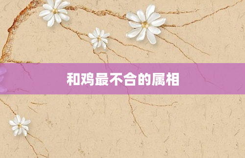 和鸡最不合的属相