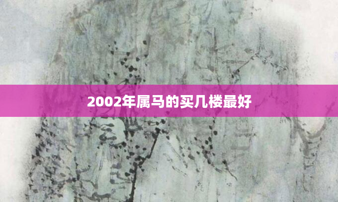 2002年属马的买几楼最好