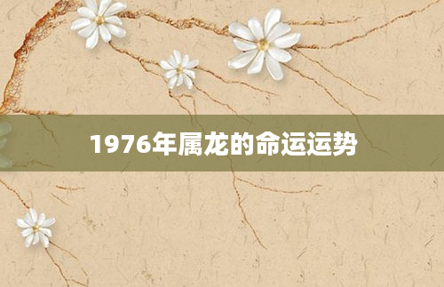1976年属龙的命运运势