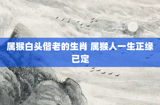 属猴白头偕老的生肖 属猴人一生正缘已定