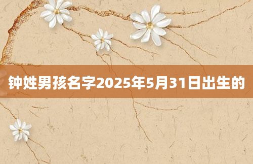 钟姓男孩名字2025年5月31日出生的