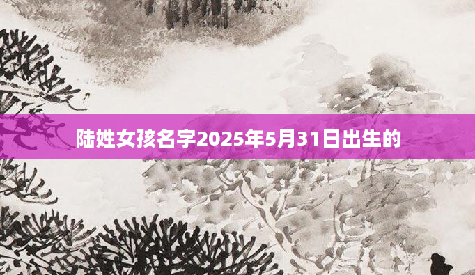 陆姓女孩名字2025年5月31日出生的