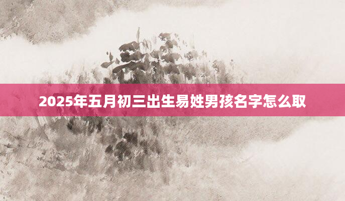 2025年五月初三出生易姓男孩名字怎么取