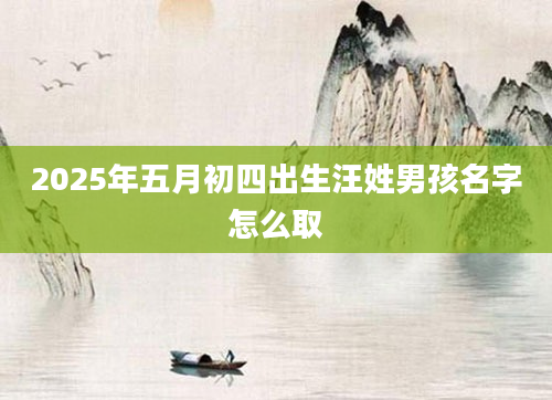 2025年五月初四出生汪姓男孩名字怎么取