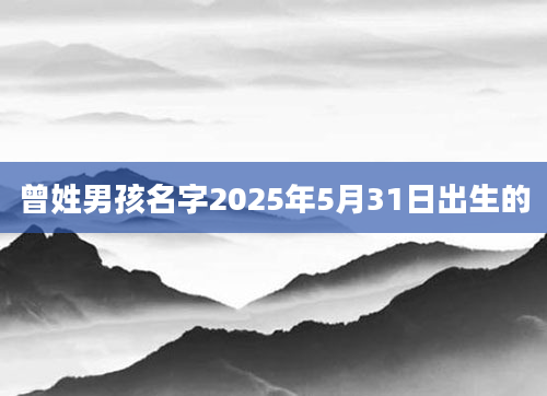 曾姓男孩名字2025年5月31日出生的