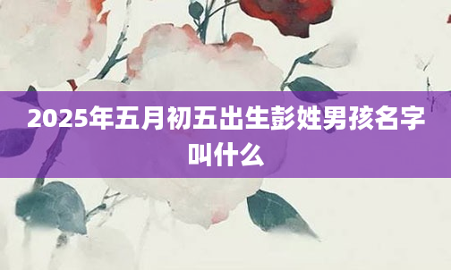 2025年五月初五出生彭姓男孩名字叫什么