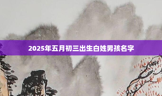 2025年五月初三出生白姓男孩名字
