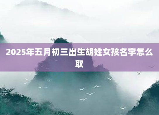 2025年五月初三出生胡姓女孩名字怎么取