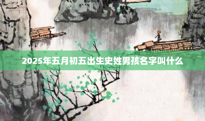 2025年五月初五出生史姓男孩名字叫什么