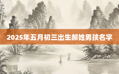 2025年五月初三出生郝姓男孩名字