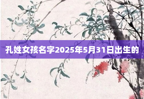 孔姓女孩名字2025年5月31日出生的