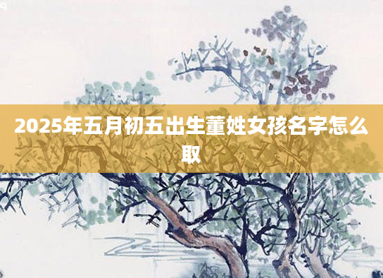 2025年五月初五出生董姓女孩名字怎么取