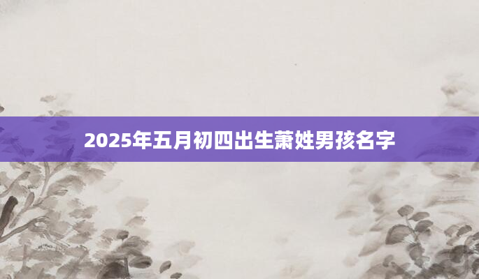 2025年五月初四出生萧姓男孩名字