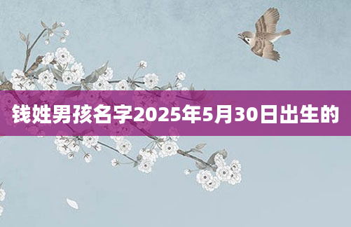钱姓男孩名字2025年5月30日出生的