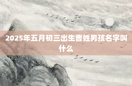 2025年五月初三出生曹姓男孩名字叫什么
