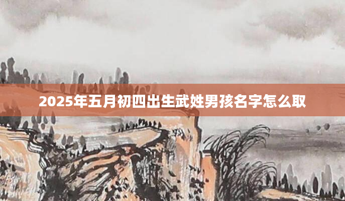 2025年五月初四出生武姓男孩名字怎么取