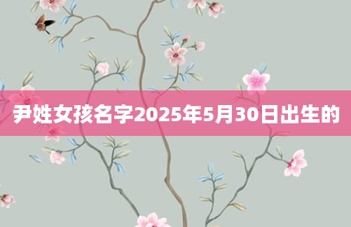 尹姓女孩名字2025年5月30日出生的