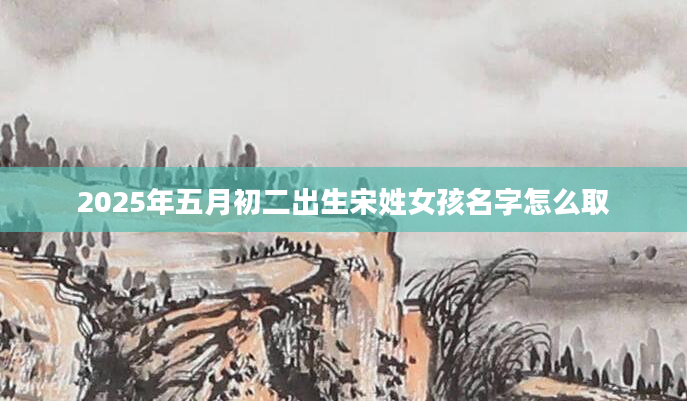 2025年五月初二出生宋姓女孩名字怎么取