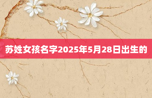 苏姓女孩名字2025年5月28日出生的