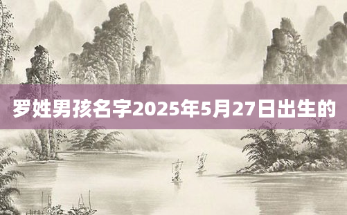 罗姓男孩名字2025年5月27日出生的