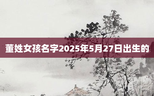 董姓女孩名字2025年5月27日出生的