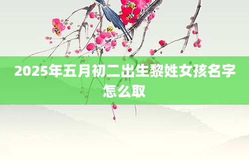 2025年五月初二出生黎姓女孩名字怎么取