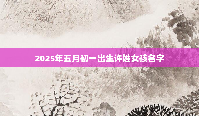 2025年五月初一出生许姓女孩名字
