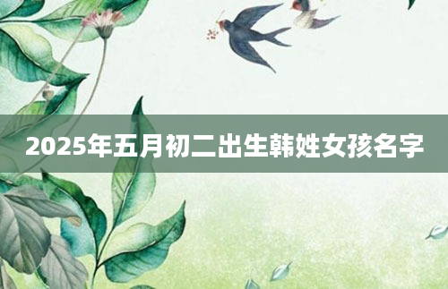 2025年五月初二出生韩姓女孩名字
