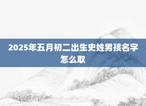 2025年五月初二出生史姓男孩名字怎么取